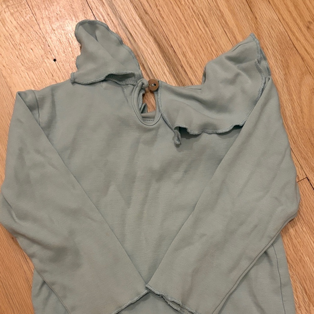 Kids Light Blue Ruffled Top - Picture 3 of 4